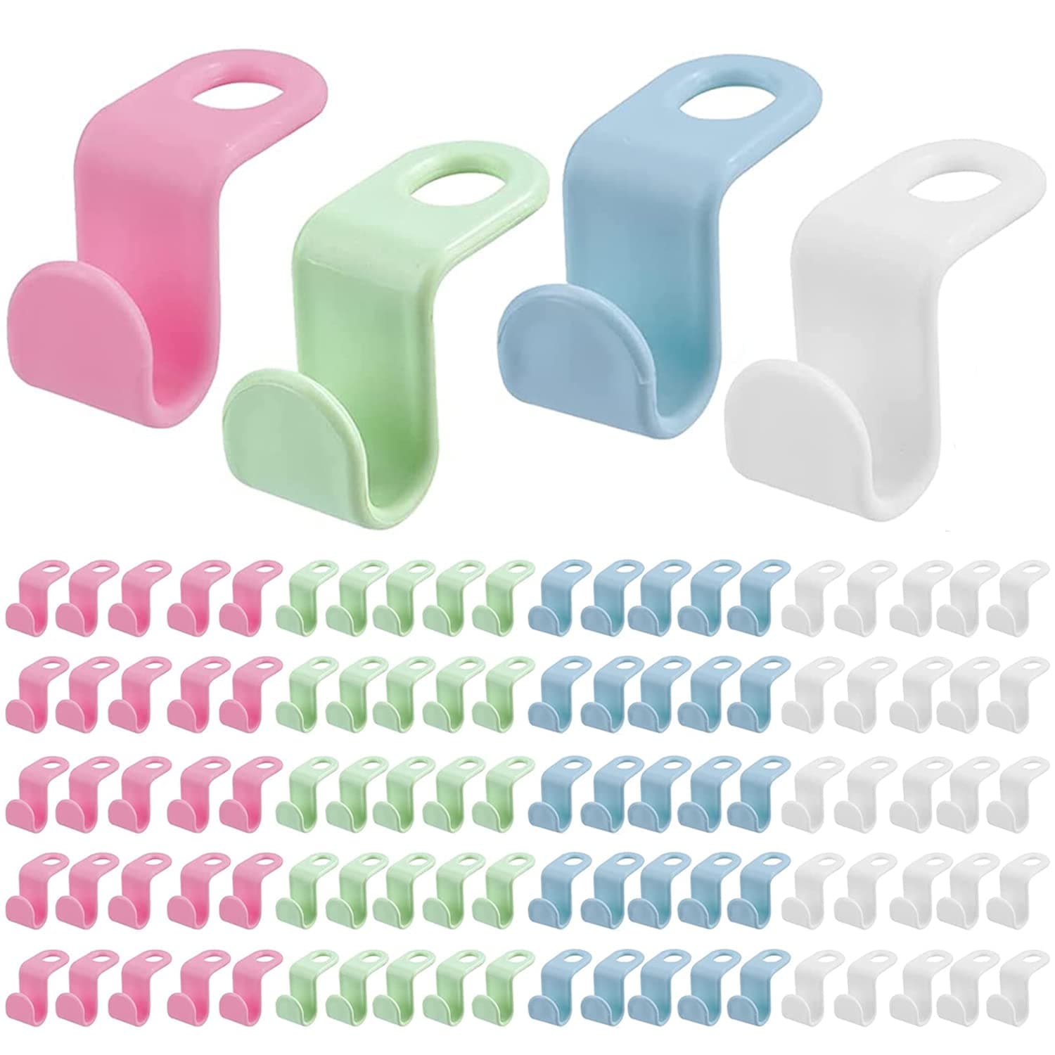 Clothes Hanger Connector Hooks, 100 Pack Plastic Magic Hangers Space Saving Clothes Hangers Organizer Smart Closet Space Saver