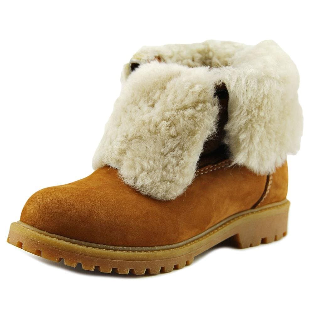 Kid's Shearling Cuff Lace Up Suede Boot, Taba, 32 M EU/1 M US Little Kid