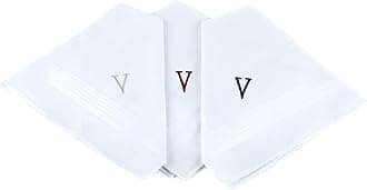 Initial Handkerchief for Men, Monogrammed Boxed 3 Piece Set,100% Cotton