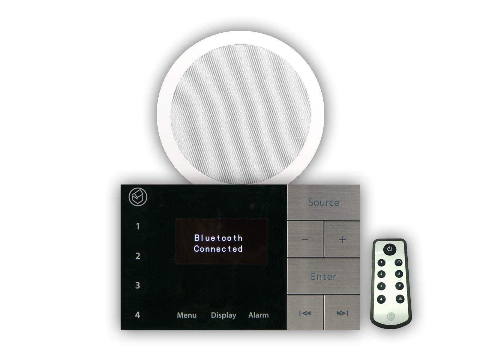Systemline E100 In Wall FM / DAB / DAB + Radio and Bluetooth System with Q Acoustic Ceiling Speakers (Bathroom 6.5" IP Rated Stereo Ceiling Speaker)