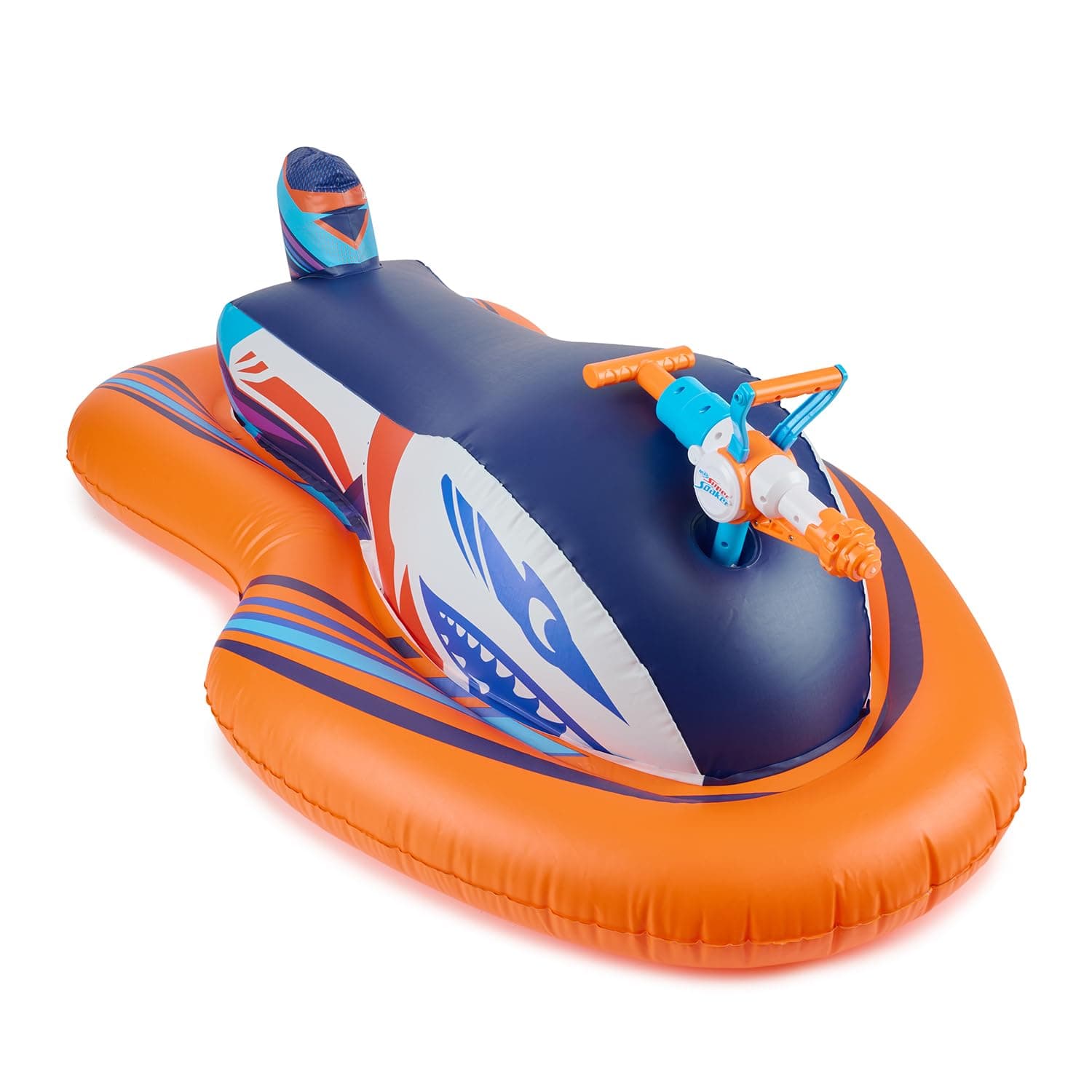 NERF Super Soaker Inflatable Pool Float with Pool-Fed Mega Water Blaster