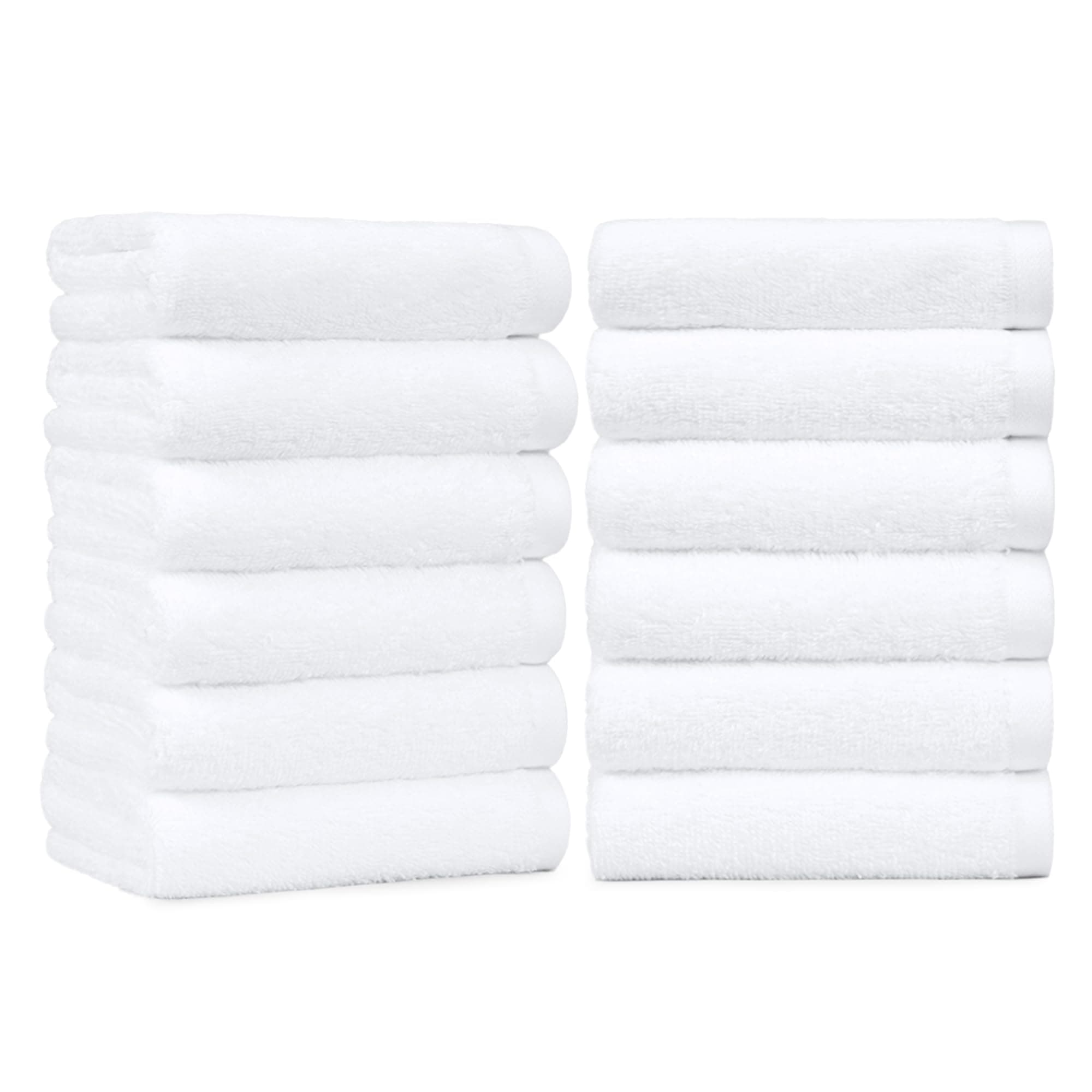 Amazon Basics Soft and Thick Cotton Hand Towels for Bath, Kitchen, Gym, 16 x 26 in, White, 12-Pack