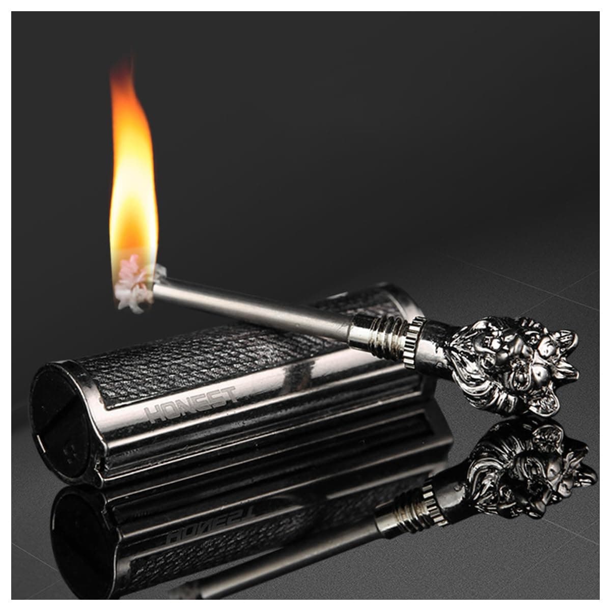 Lighter Torch Solar Lighter,Windproof Lighter, Black Ice & Gold, Gift Box, Gifts for Men Windproof Lighter (Silver)