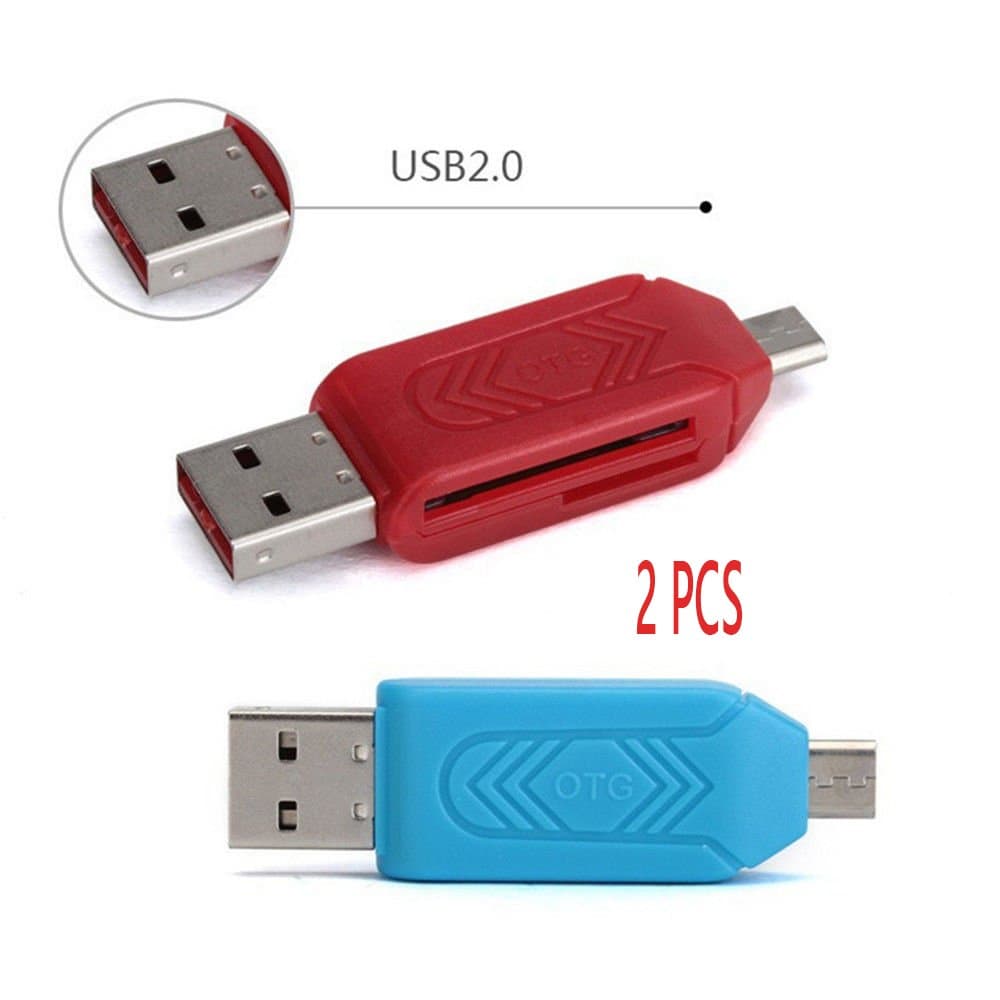2pcs SD / Micro SD Card Reader and Micro USB OTG to USB 2.0
