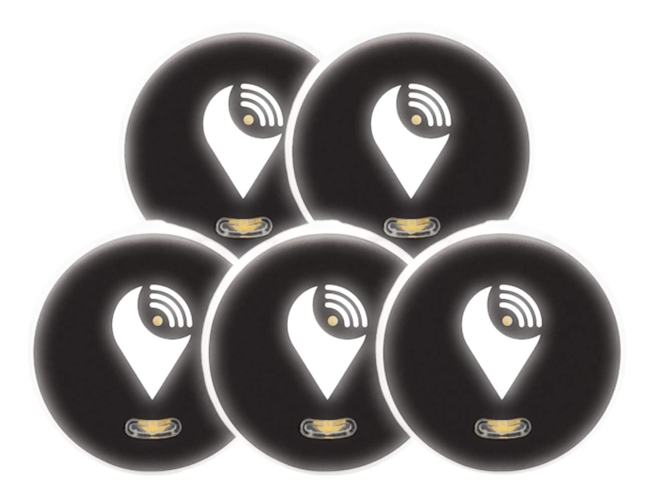 TrackR Pixel - Bluetooth Tracking Device. Key Tracker. Phone Finder. Wallet Locator - Black (5 Pack)