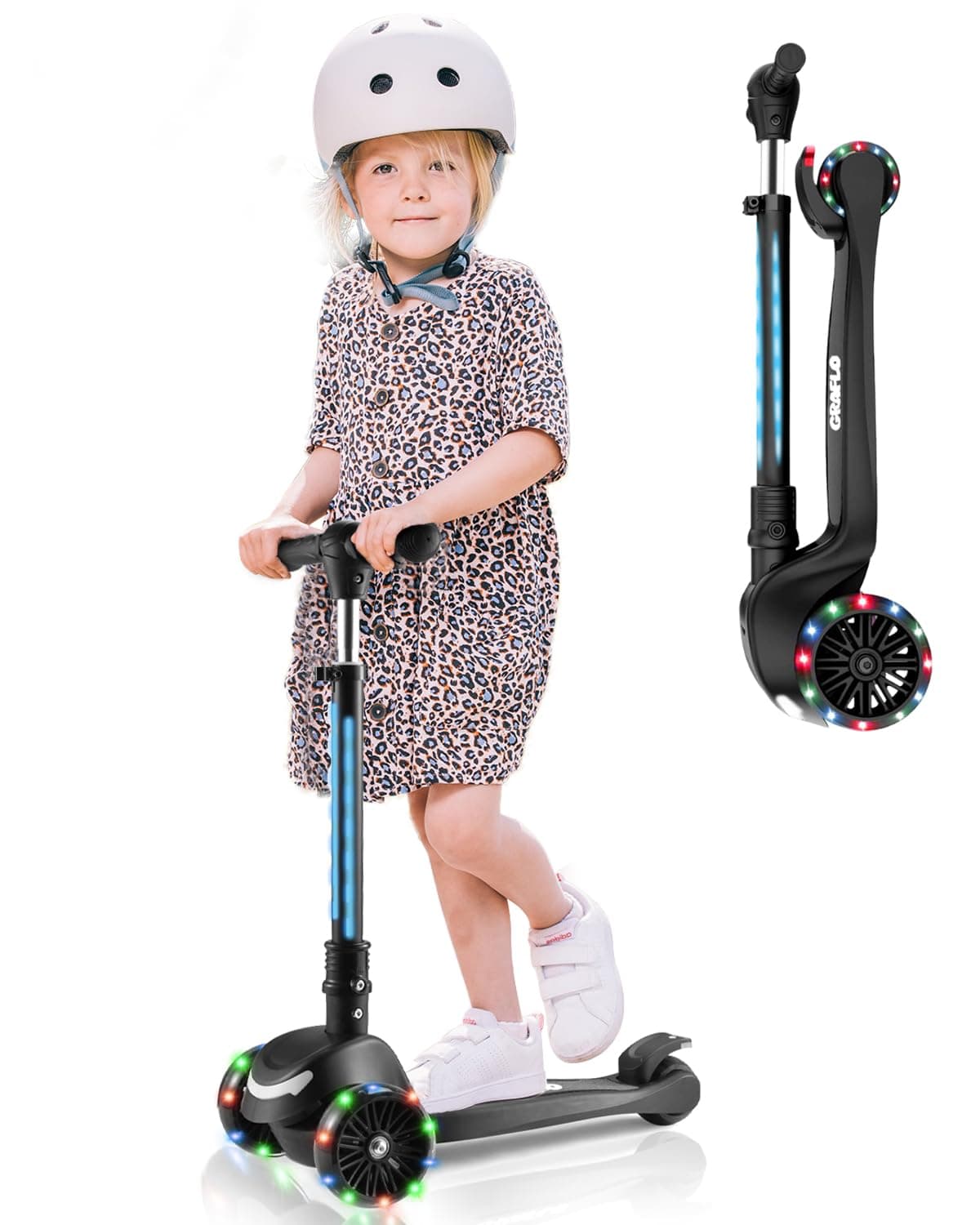 3-Wheel Kick Scooter Includes LED Lights