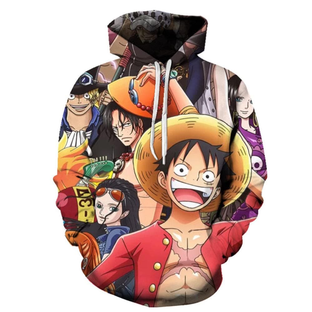 Xofrone One Piece Monkey D Luffy Creative 3D Anime Printed Hoodies for Men