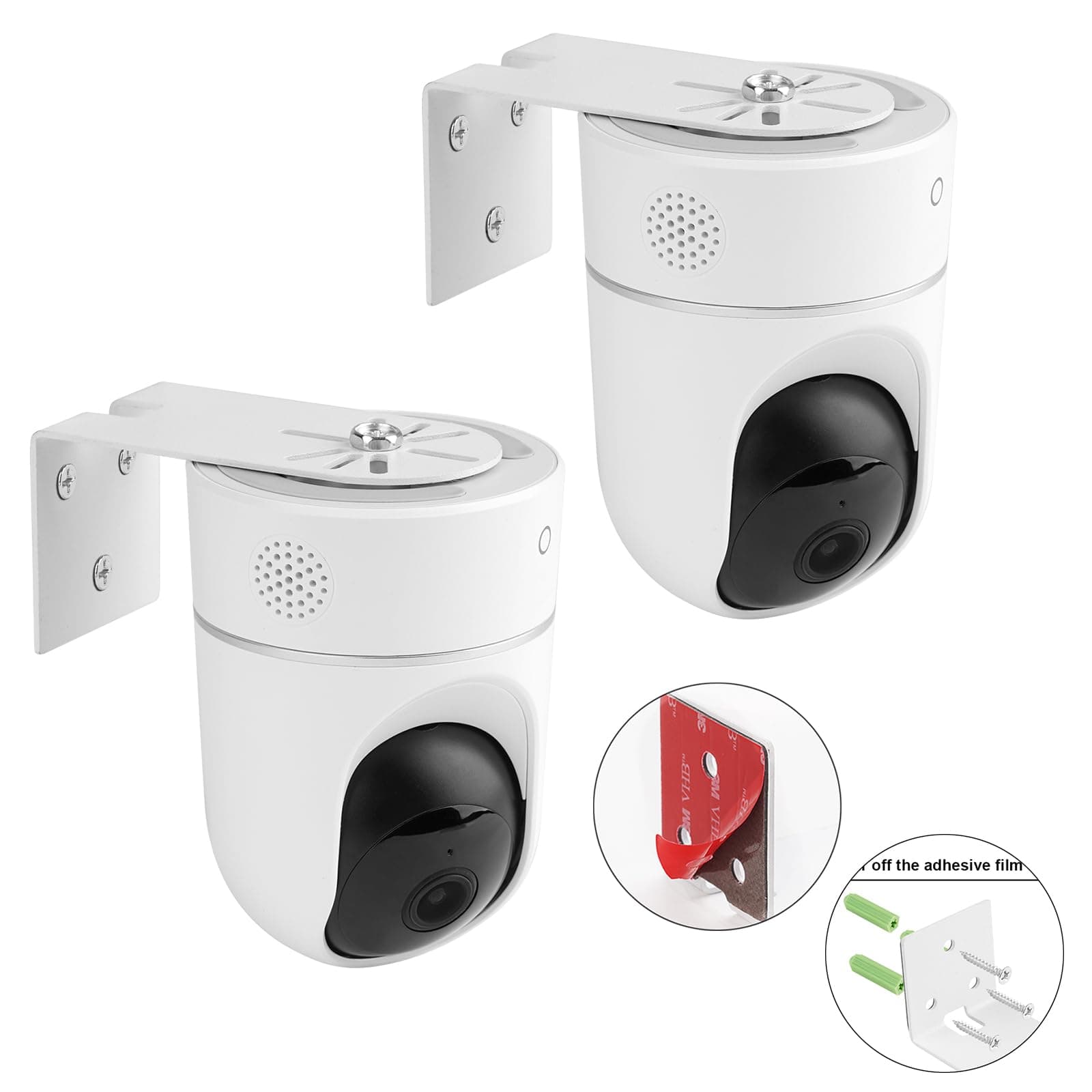 UYODM 2Pack Adhesive Metal Wall Mount Compatible with Eufy Security Solo Indoor Cam E220 & P24, No Drilling VHB Stick On or Screw Install, Two Ways Install Camera Mounting Bracket Get The Best View