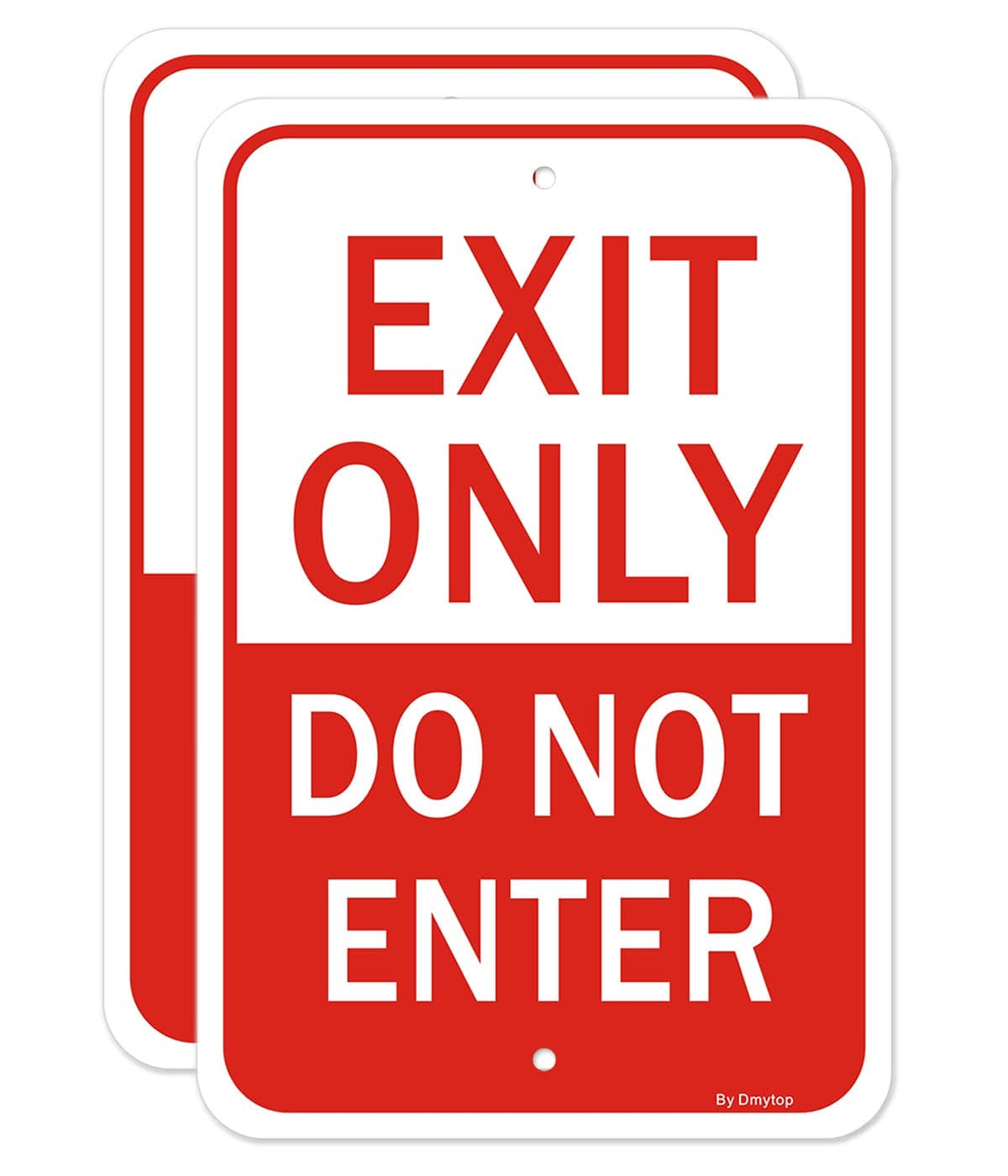 Dmytop Exit Only Sign, Do Not Enter Sign, 2 Pack 12" x 18" Reflective Rust-Free Aluminum, Easy Mounting, UV Protected, for House Offices Warehouses Buildings