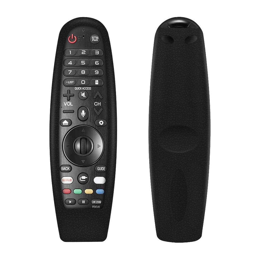 Amecty Remote Control Case Cover For LG Smart TV Remote Control LG AN-MR650/AN-MR600 Protection,Shockproof Washable Silicone Cover Case Holder With Lanyard Anti-Slip Remote Case (Black)