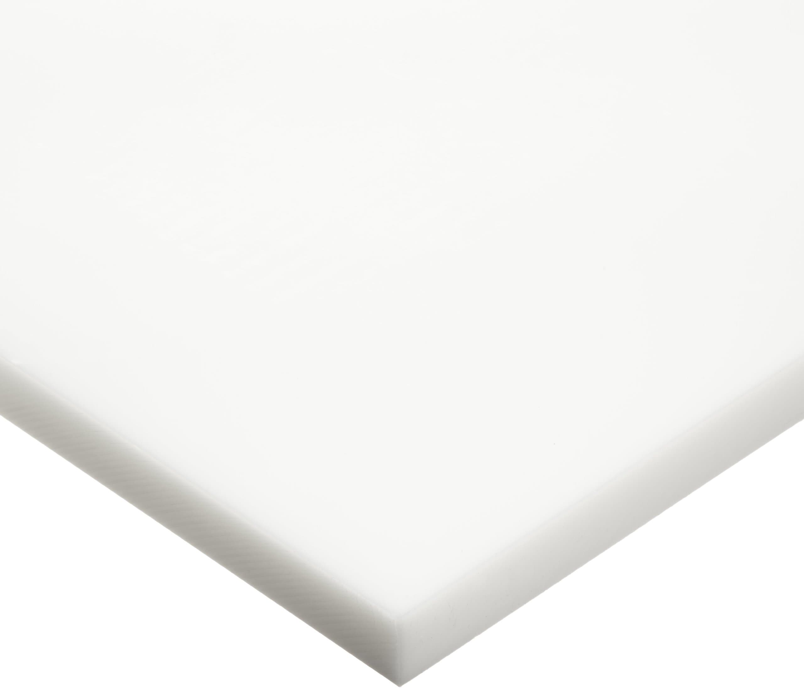HDPE (High Density Polyethylene) Sheet, Opaque Off-White, Standard Tolerance, ASTM D4976-245, 0.5" Thickness, 12" Width, 12" Length