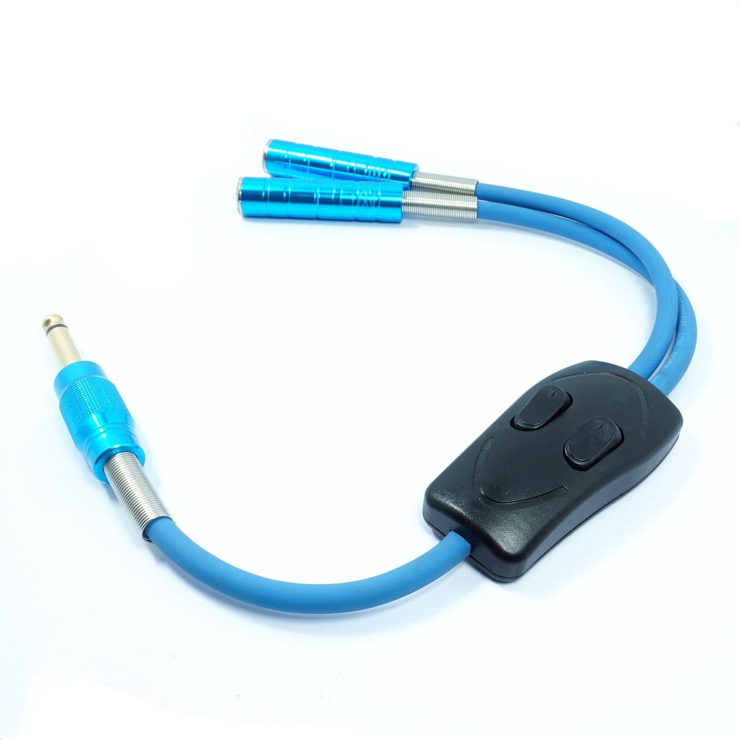 Tattoo Switch Box Switch Line Dual Connection Clip Cord Controller For Tattoo Power Supply Who Use 2 Tattoo machines (Blue)