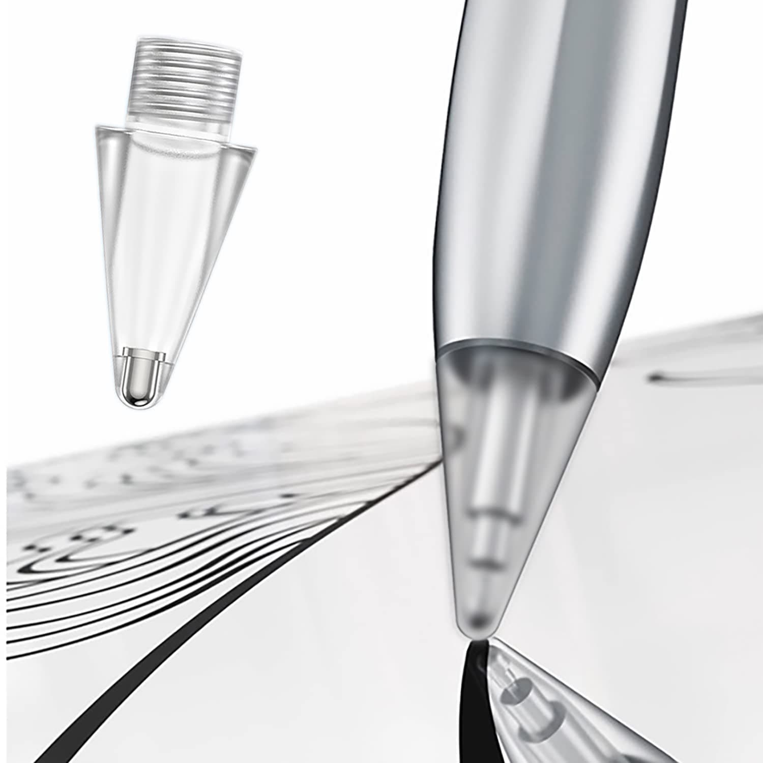 Replacement Tip Compatible with Huawei M-Pencil (2nd Generation), [2 Pieces] Tips Tips Replacement Accessories for Huawei M Pen 2, Transparent Tip