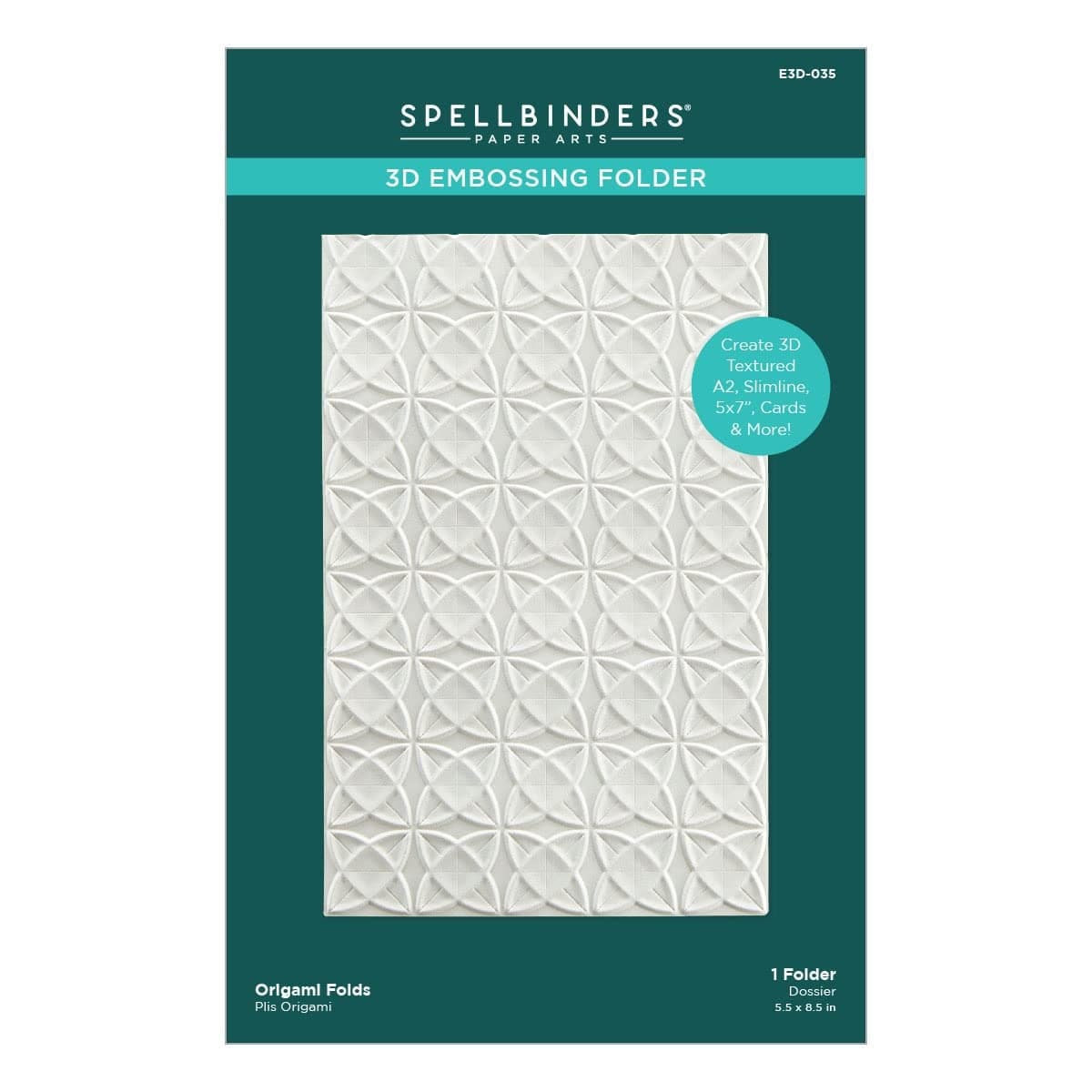 SpellbindersPAPERCRAFTS, INC 3D Embossing Folder Origami, Opaque