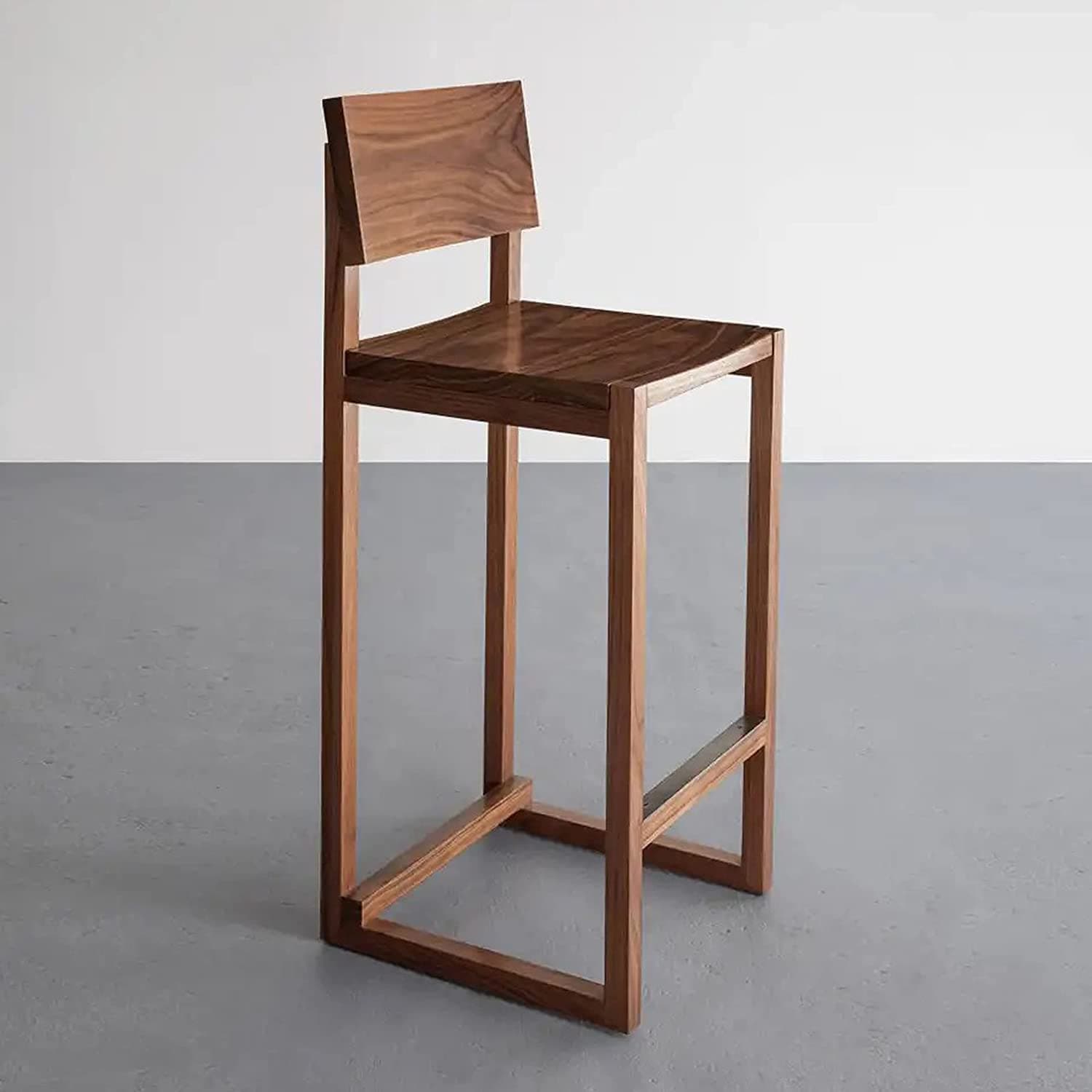 Modern Rectangular Sheesham Wooden Bar Stools In Walnut/Teak Finish For Home Bar/Bar Chair (Natural) - 44 Cm, 105 Cm