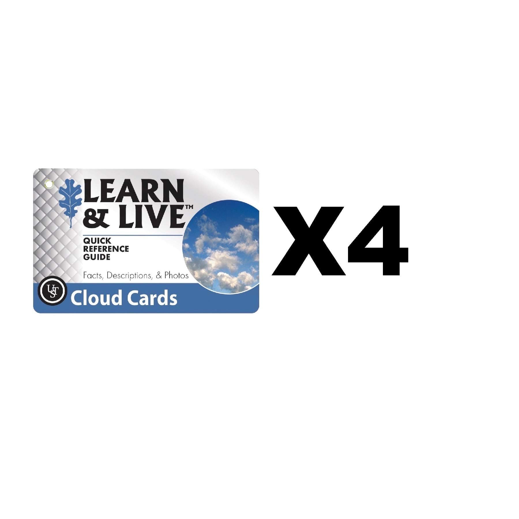 Ultimate Survival Technologies Learn & Live Cloud Cards Pocket Guide (4-Pack)