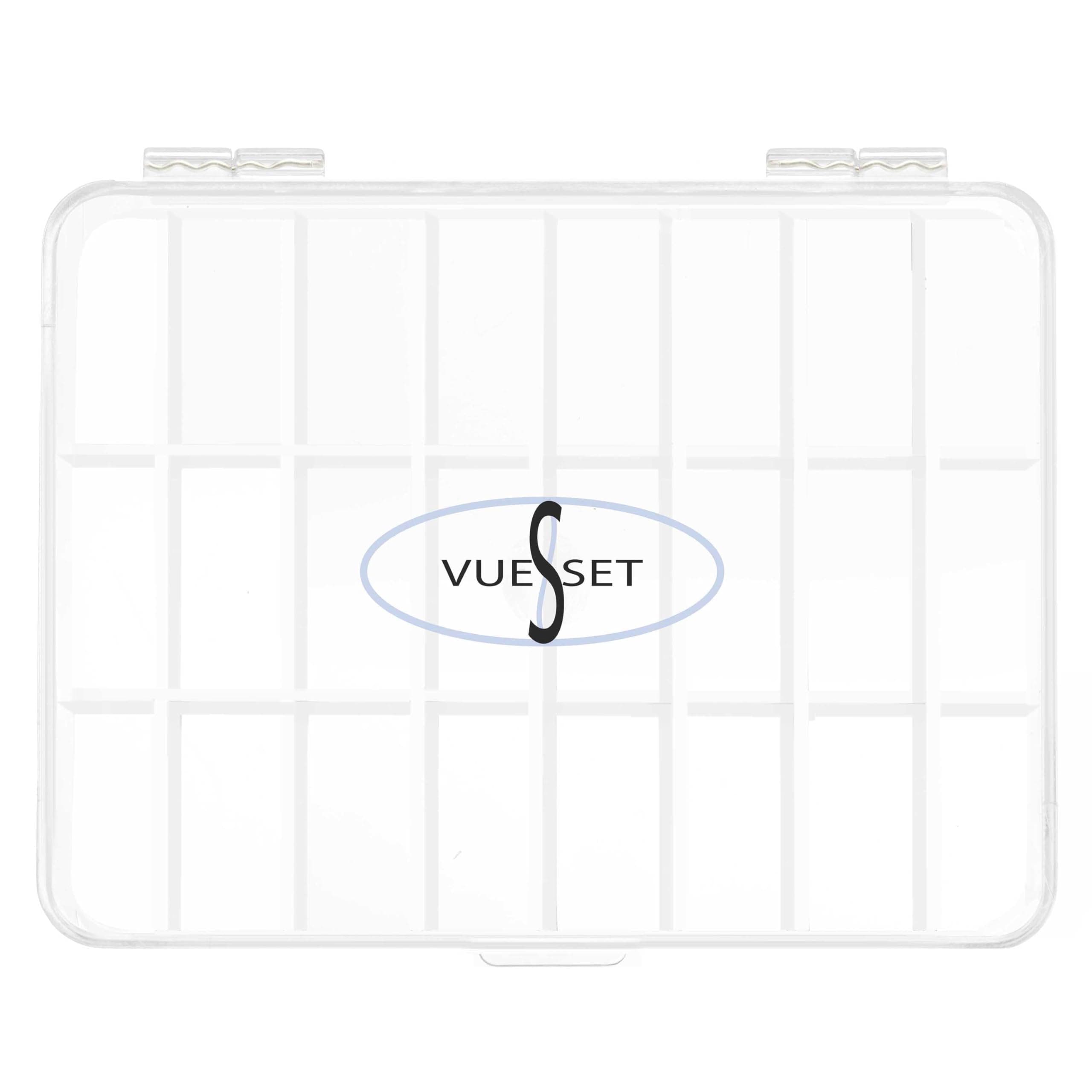 Vueset Empty Grid Makeup Palette with 24 Sections, Ideal for Professional Hair & Makeup Artists, Eyeshadow, Lipstick, Hair Accessories Palette
