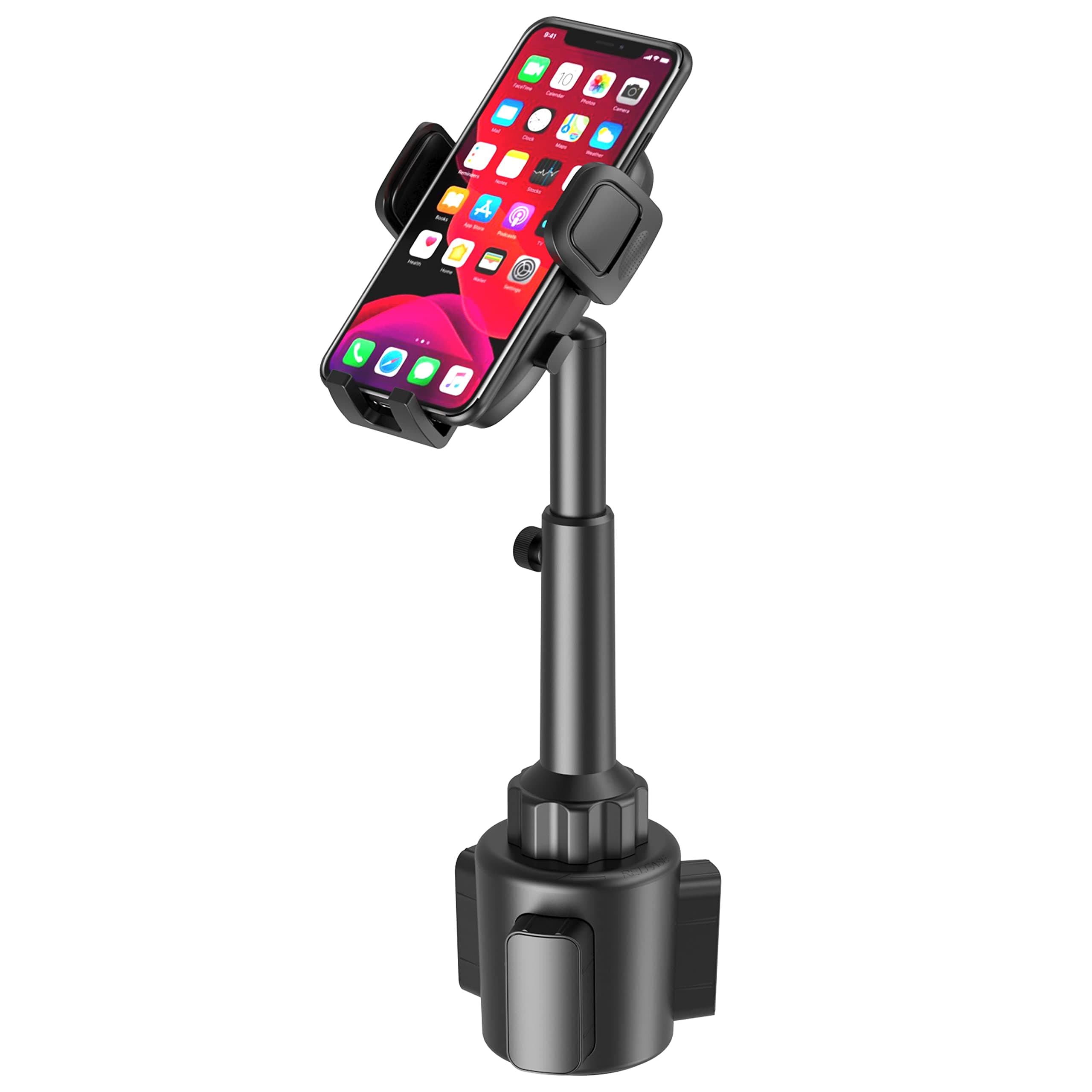Cup Phone Mount for Car, Universal Car Cradle with Adjustable Height, 360° Rotation, Compatible with iPhones, Andriod Phones