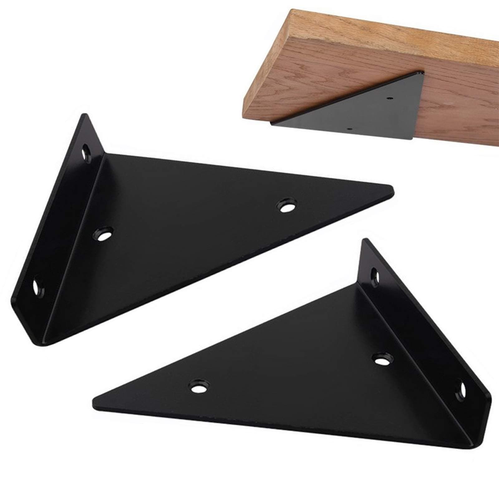 2 Pcs Floating Shelf Brackets, Triangle Steel Shelf Support, Heavy Duty Hidden Shelf Bracket, Multifunctional Wall Mounted Floating Table Support, Joint Angle Brackets for Shelves