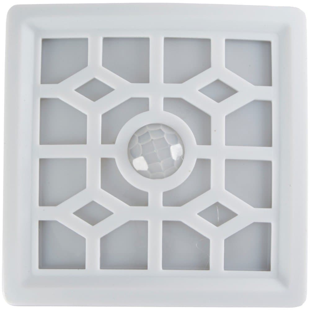 Light It By Fulcrum, 4-LED Wireless Soft-Glow Motion Sensor Light with Filigree Pattern, Indoor/Outdoor, White