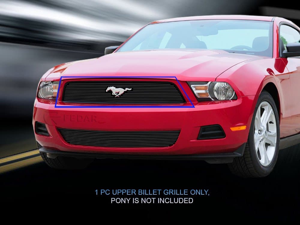 Fedar Main Upper Overlay Billet Grille Insert for 2010-2012 Ford Mustang V6