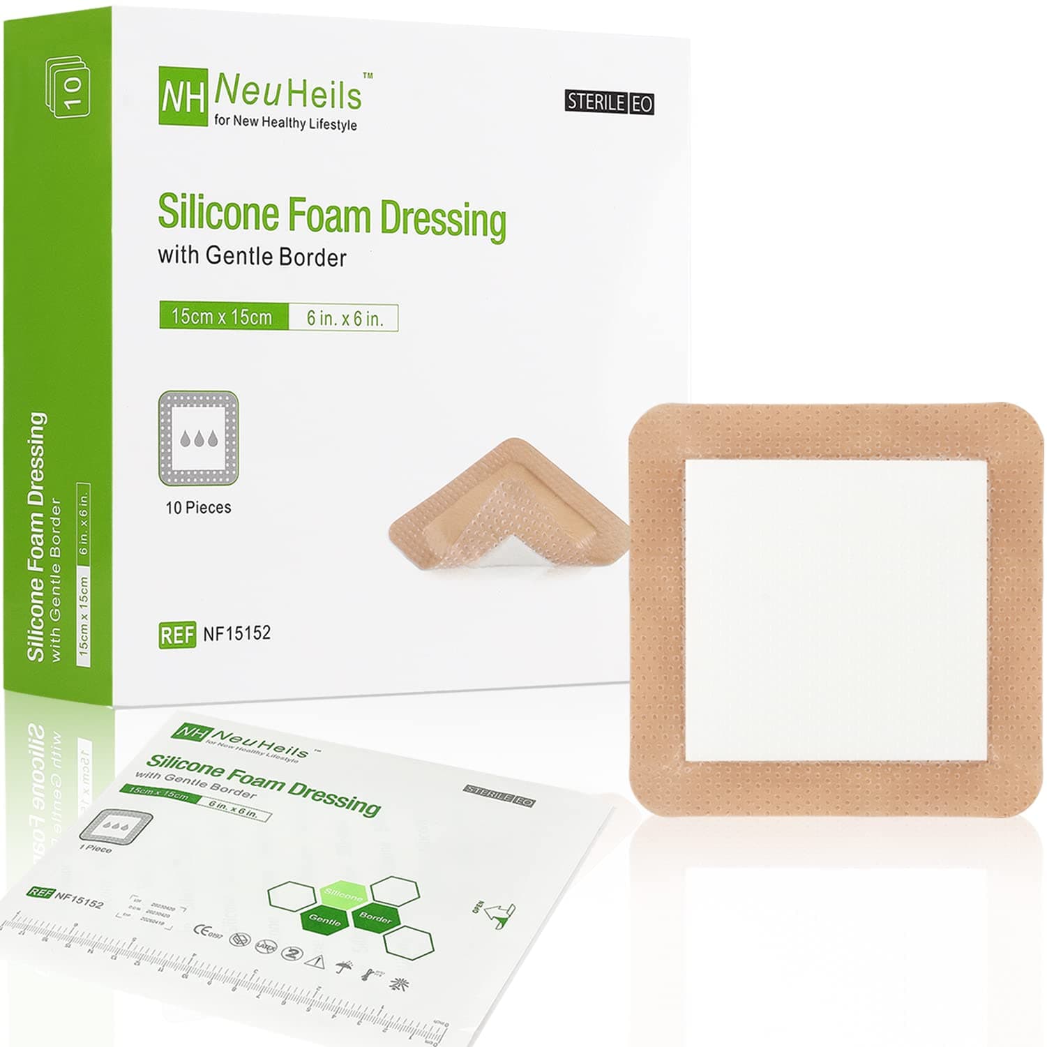 Silicone Foam Dressing with Border 10 Packs