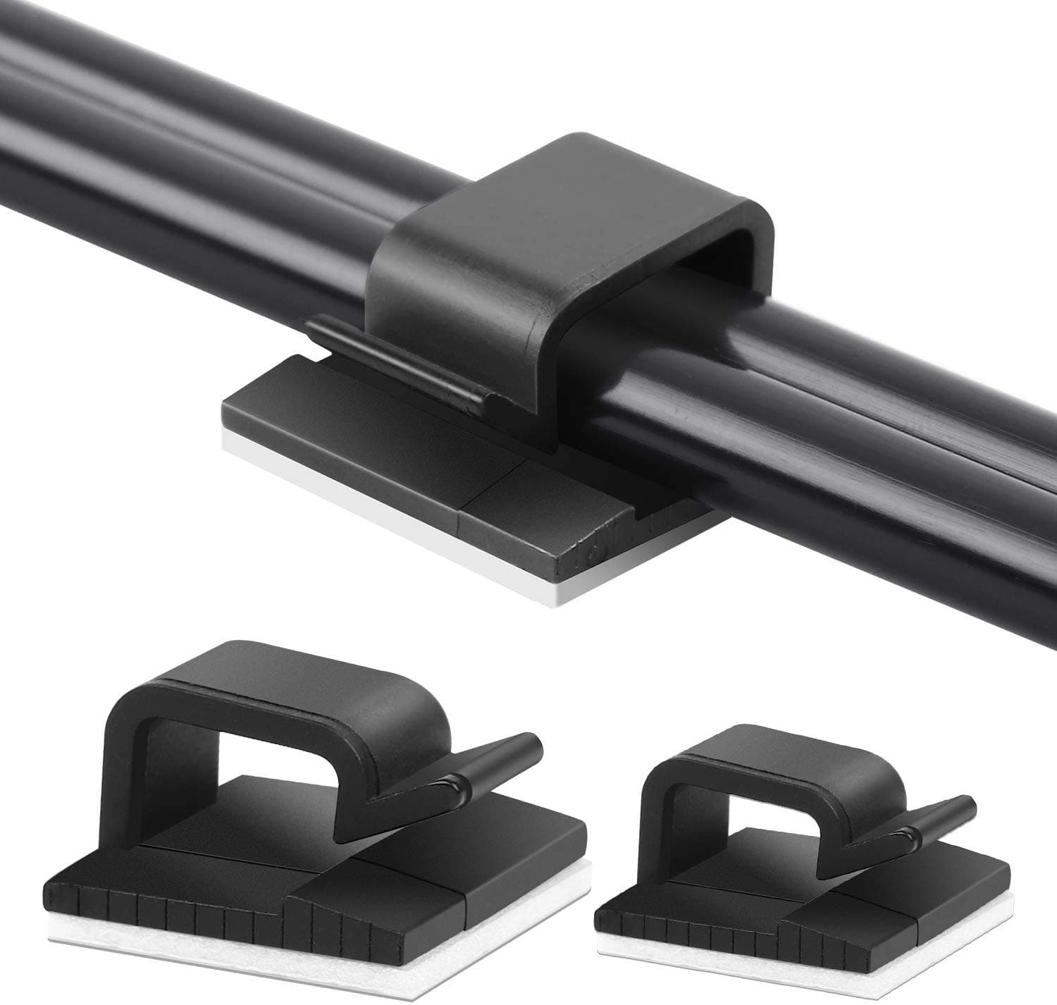 50pcs Adhesive Cable Clips,Wire Clips,Car Cable Organizer,Cable Holder,Cable Wire Management,Cable Holder for Car,Office and Home (Black)