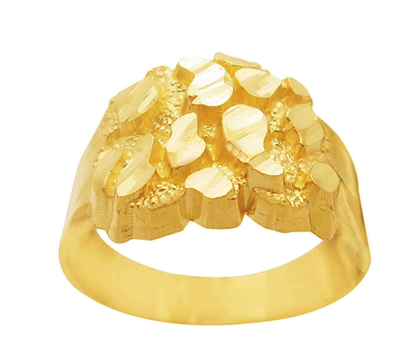 10k Gold Solid Nugget Ring Men's Gold Ring 2.7 g