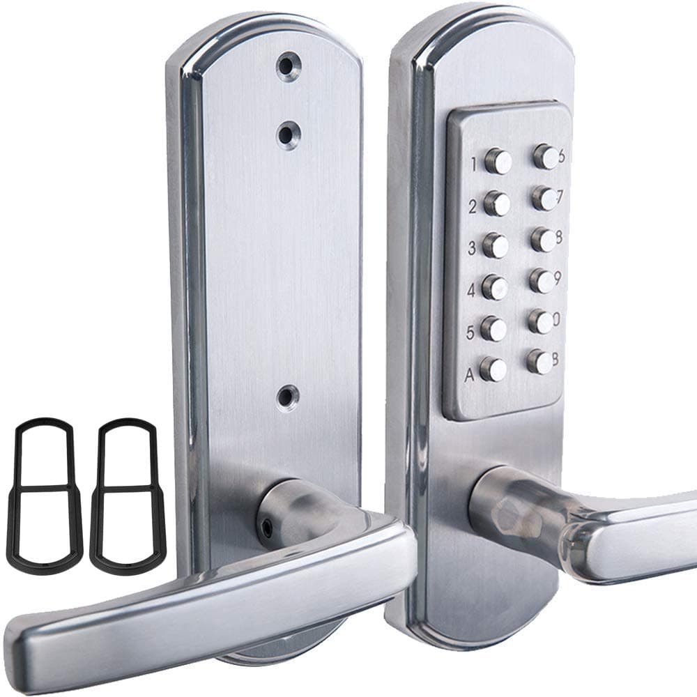 Right Keyless Entry Door Lock Keypad,Not Deadbolt,Only for Single Borehole Door,Borehole Smaller Than Dia.2-1/8”,Need Drill Additional 4 Holes(Mechanical,Does Not Lock Automatically)
