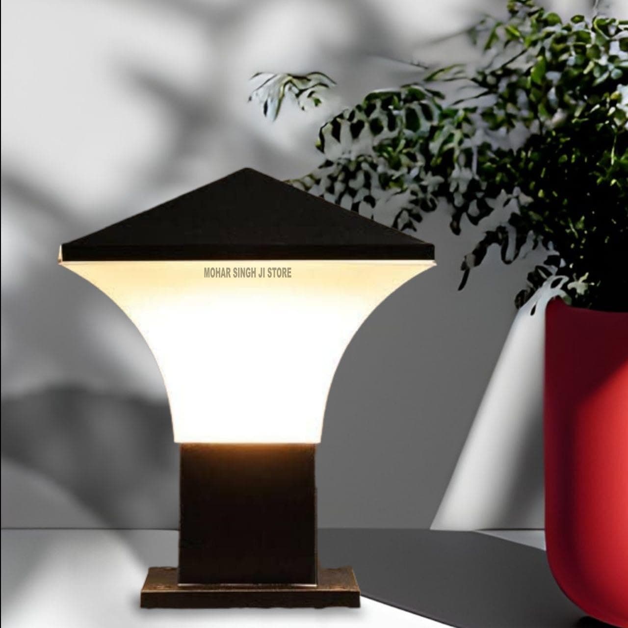 MOHAR SINGH JI STORE Main Gate Light with Waterproof Design for Home Entrance & Outdoor Decor - Enhance Your gate withFancy Modern Lamps (Bulb not Included), White & Black