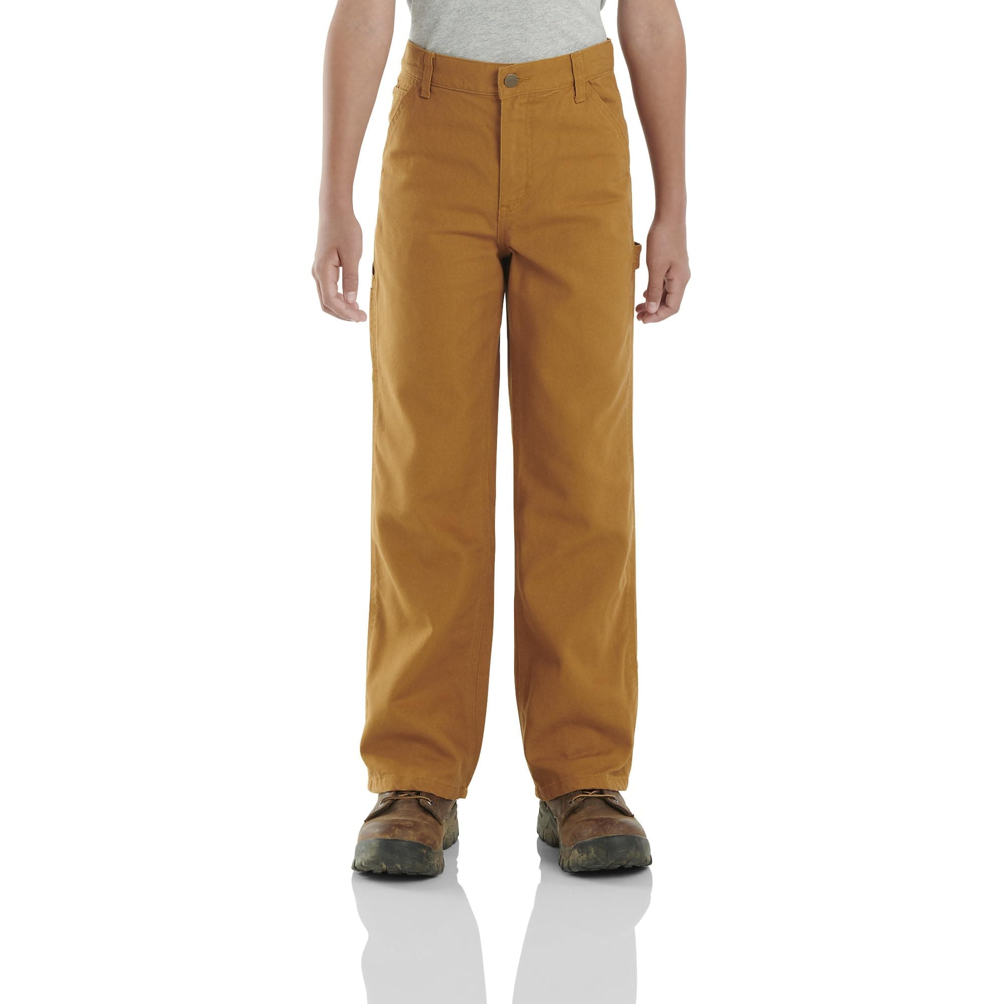 Boys Flannel-Lined Canvas Dungaree Pants