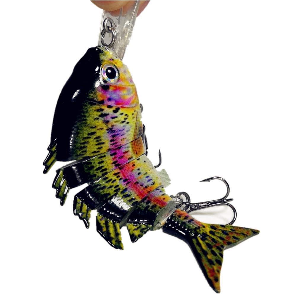 Taityu [Hand-Made] Bionic Multi Jointed Fishing Lure Rugged and Durable Lifelike Hard Bait Bass Yellow Perch Walleye Pike Muskie Roach Trout Swimbait