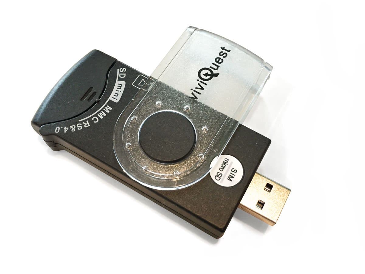 ViviQuest™ All in 1 USB Memory Card Reader - SD, MMC, Micro SD, SIM & SIM Management Software