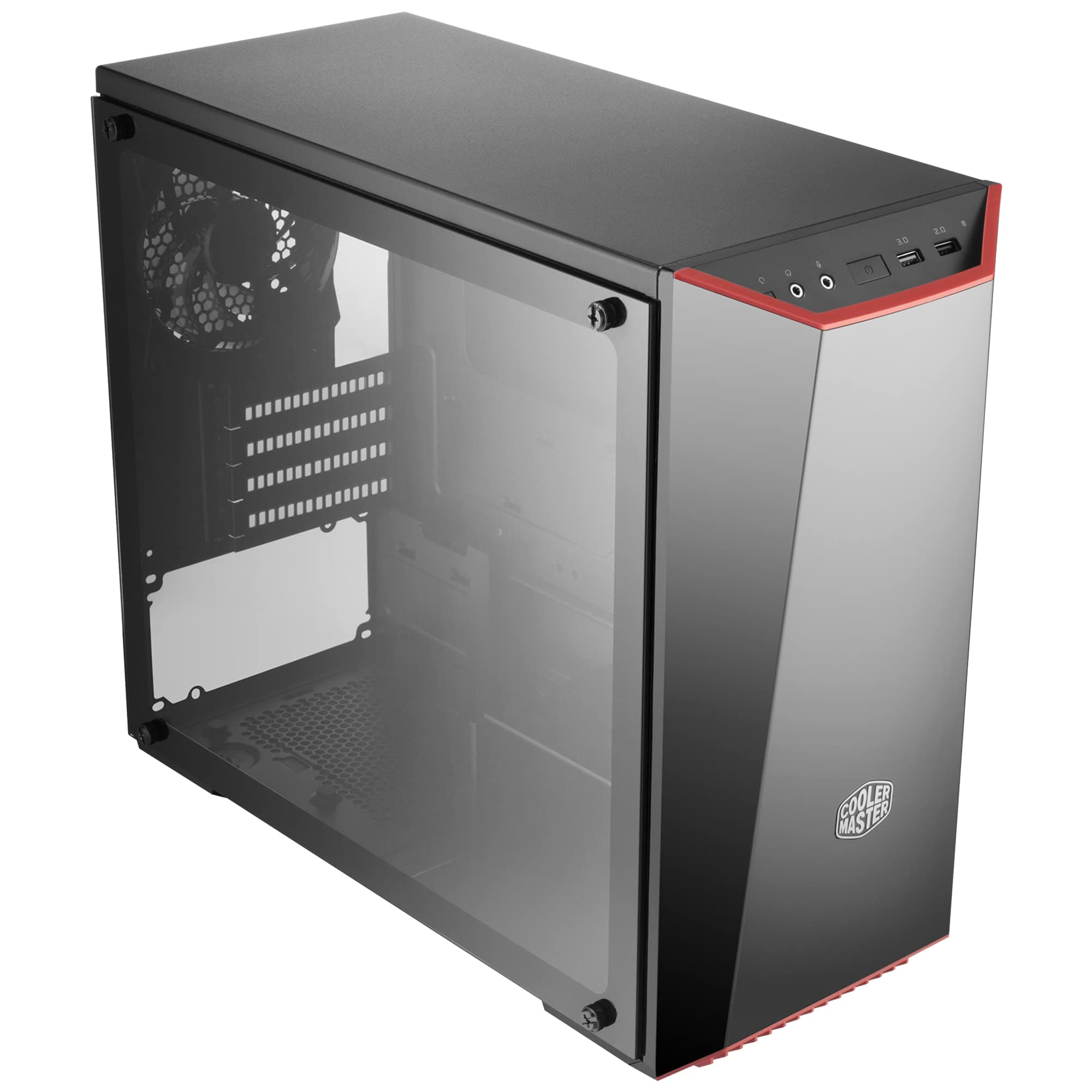 Cooler Master MasterBox Lite 3.1 TG mATX Case with Dark Mirror Front Temper Glass Side Panel Customizable Trim Colors (MCW-L3S3-KGNN-00)