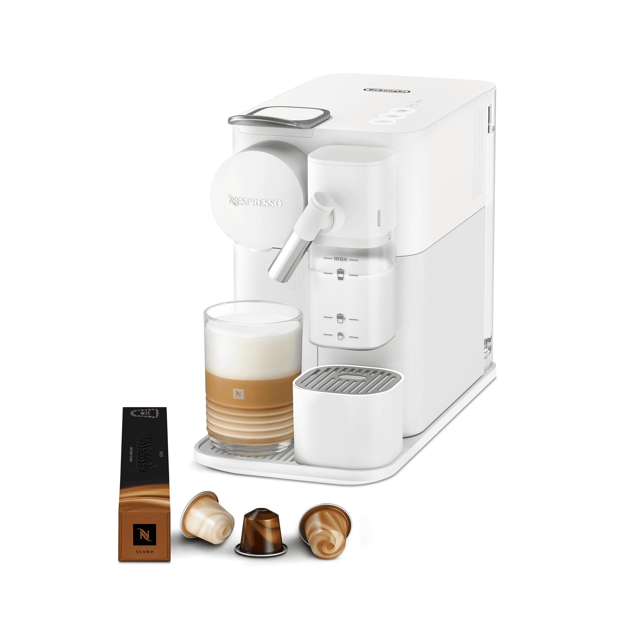 De'Longhi Lattissima One Evo Automatic Coffee Maker, Single-Serve Capsule Coffee Machine, Automatic Frothed Milk, Cappuccino And Latte, EN510.W, 1450W, White