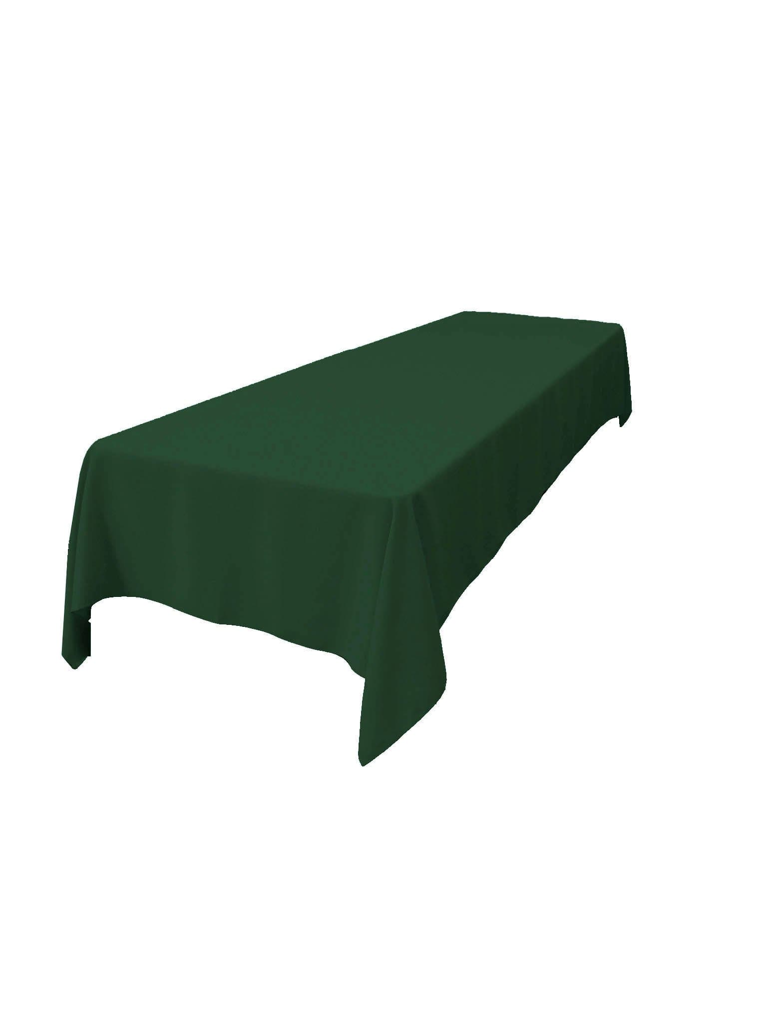 LA Linen Polyester Poplin Washable Rectangular Tablecloth, Stain and Wrinkle Resistant Table Cover 60x144, Fabric Table Cloth For Dinning, Kitchen, Party, Holiday 60 by 144-Inch, Hunter Green