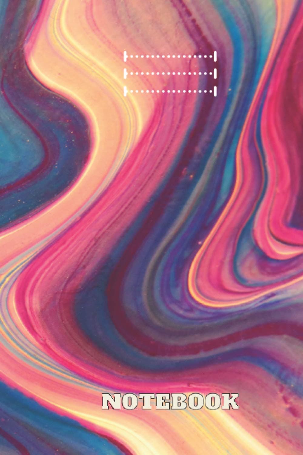 Notebook - journal - Smooffly Crazy Abstract Melted Colorful Art