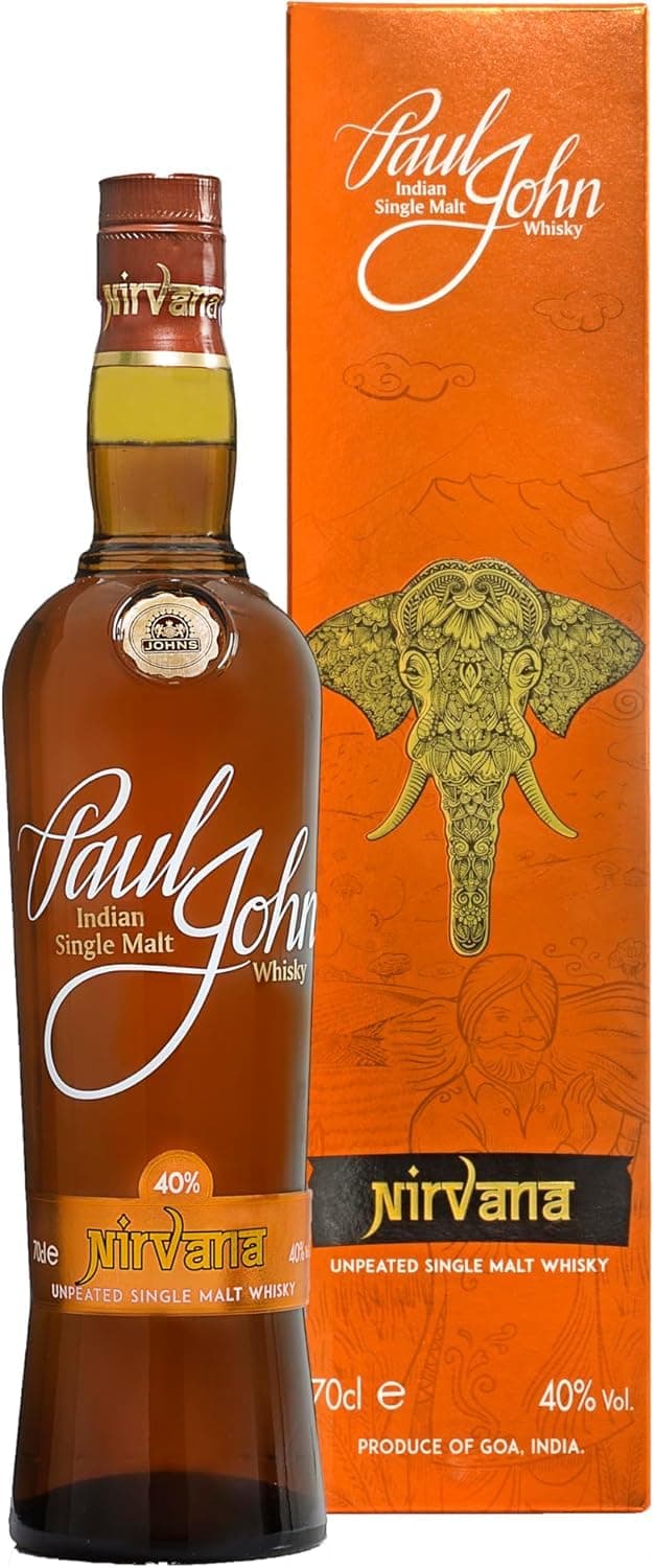 – Nirvana Unpeated Single Malt Indian Whisky, 70 cl