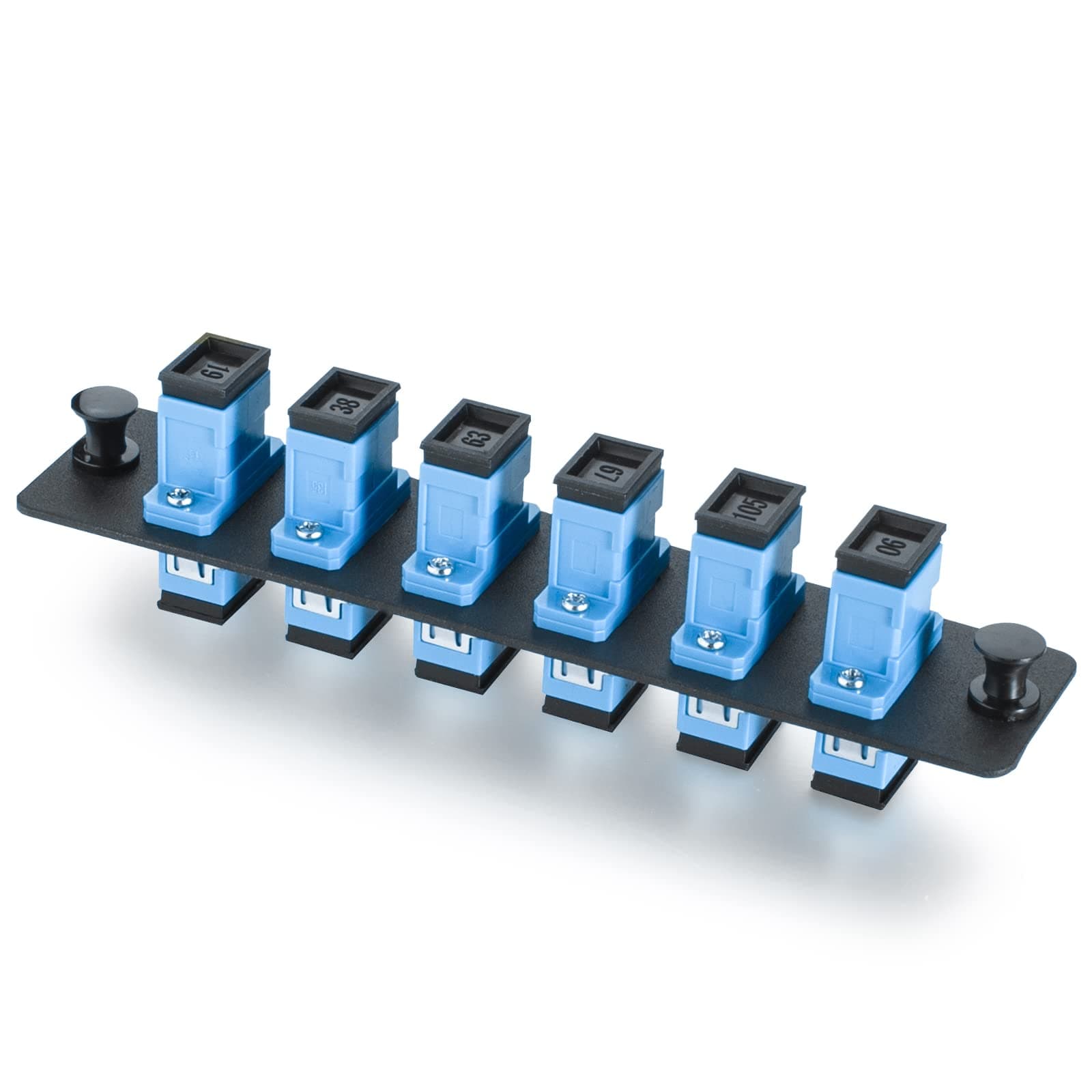 10Gtek Fiber Optic Patch Panel with 6 SC UPC Simplex Connectors Fiber Optic Adapter, SMF, LGX Compatible