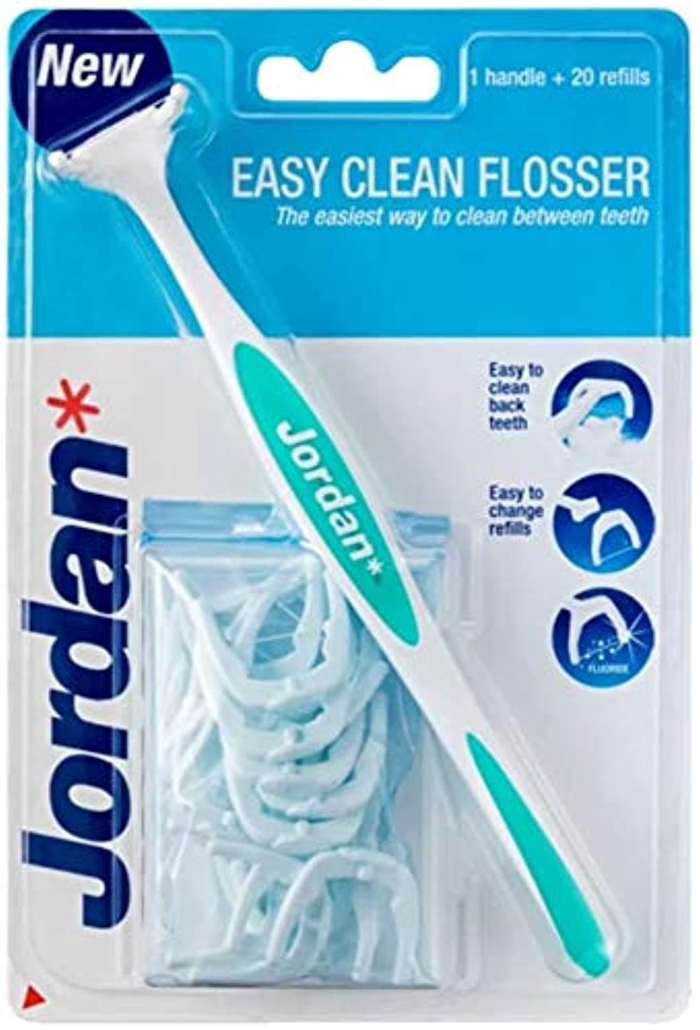 Jordan Easy Clean Flosser 1 handle + Refills ' 20 Units - Assorted Colors