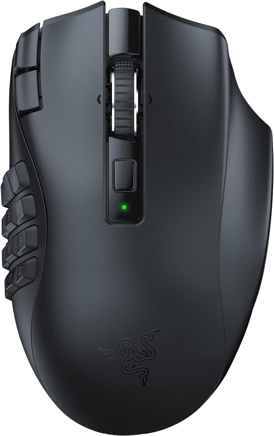 Razer Naga V2 HyperSpeed Wireless MMO Gaming Mouse: 19 Programmable Buttons,HyperScroll Technology, Focus Pro 30K Optical Sensor, Mechanical Mouse Switches Gen-2, Up to 400 Hr Battery Life - Black