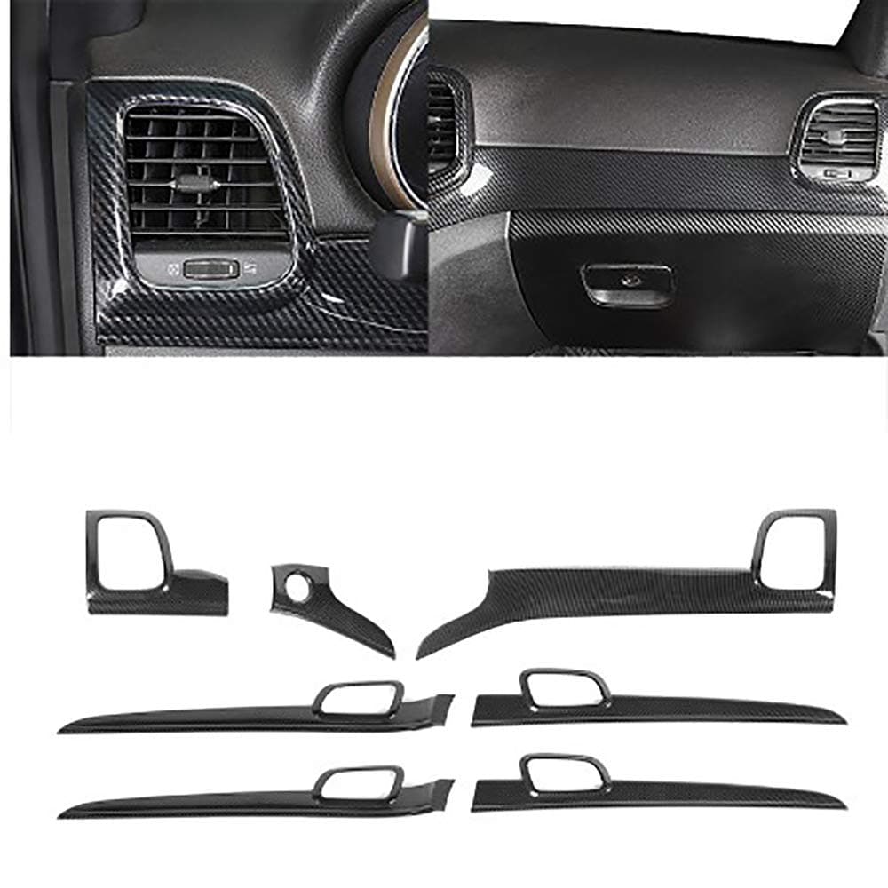 LZTQ Left-Driving Car Center Console Decorative Panel/Inside Handle Decoration Trim for Jeep Grand Cherokee 2014 2015 2016 2017 2018 2019 2020 Interior Accessories ABS Carbon Fiber