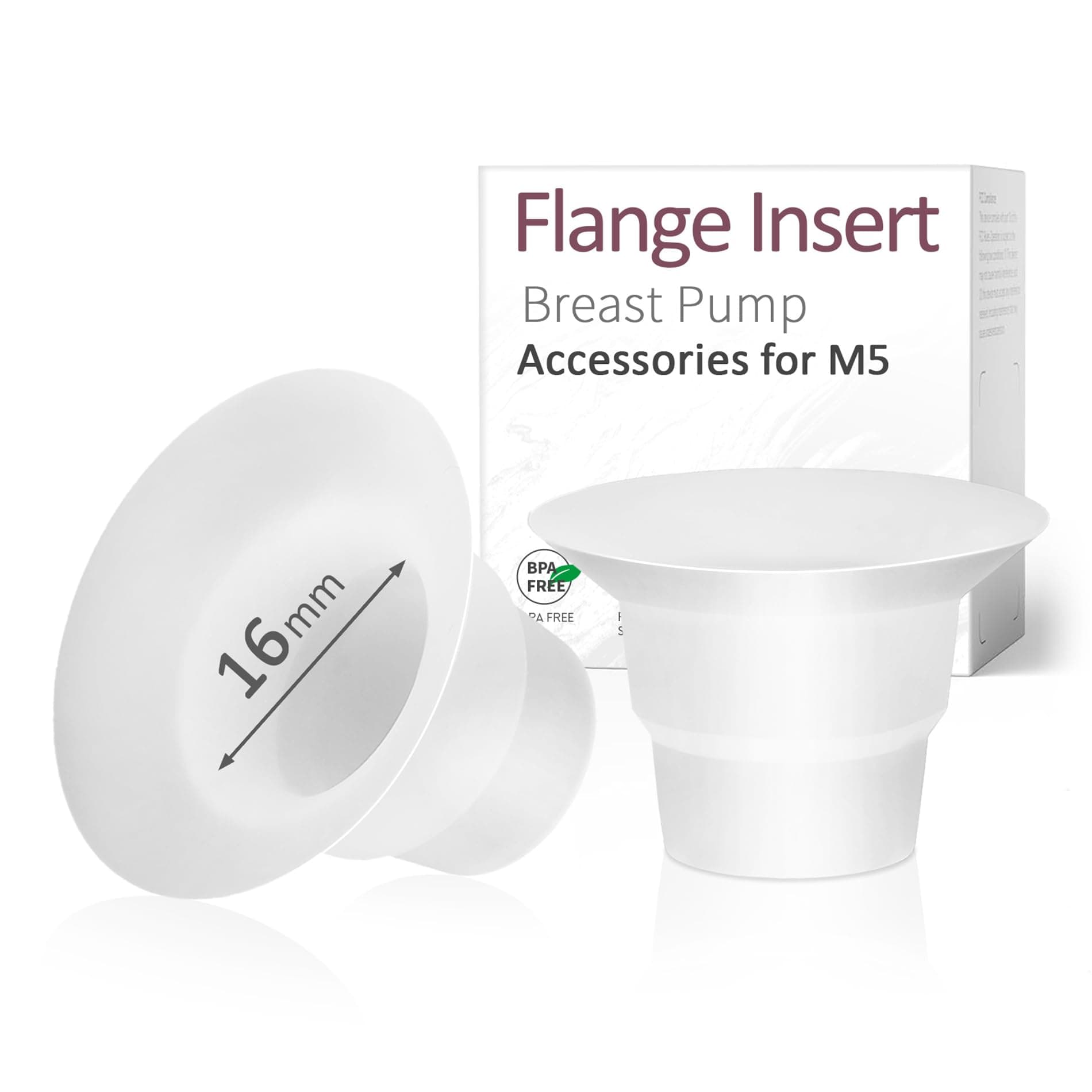 16mm Flange Insert Compatible with Momcozy M5, Only Suitable for Use with The Momcozy M5 Wearable Breast Pump, Not Original M5 Breast Pump Replacement Accessories, 2 Piece Set (16mm)