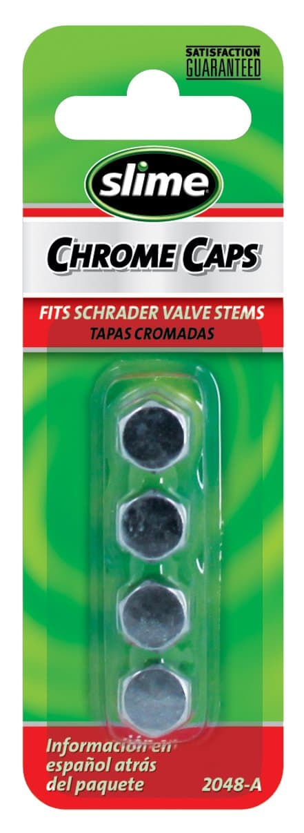 Slime 2048-A Chrome Valve Caps, Silver