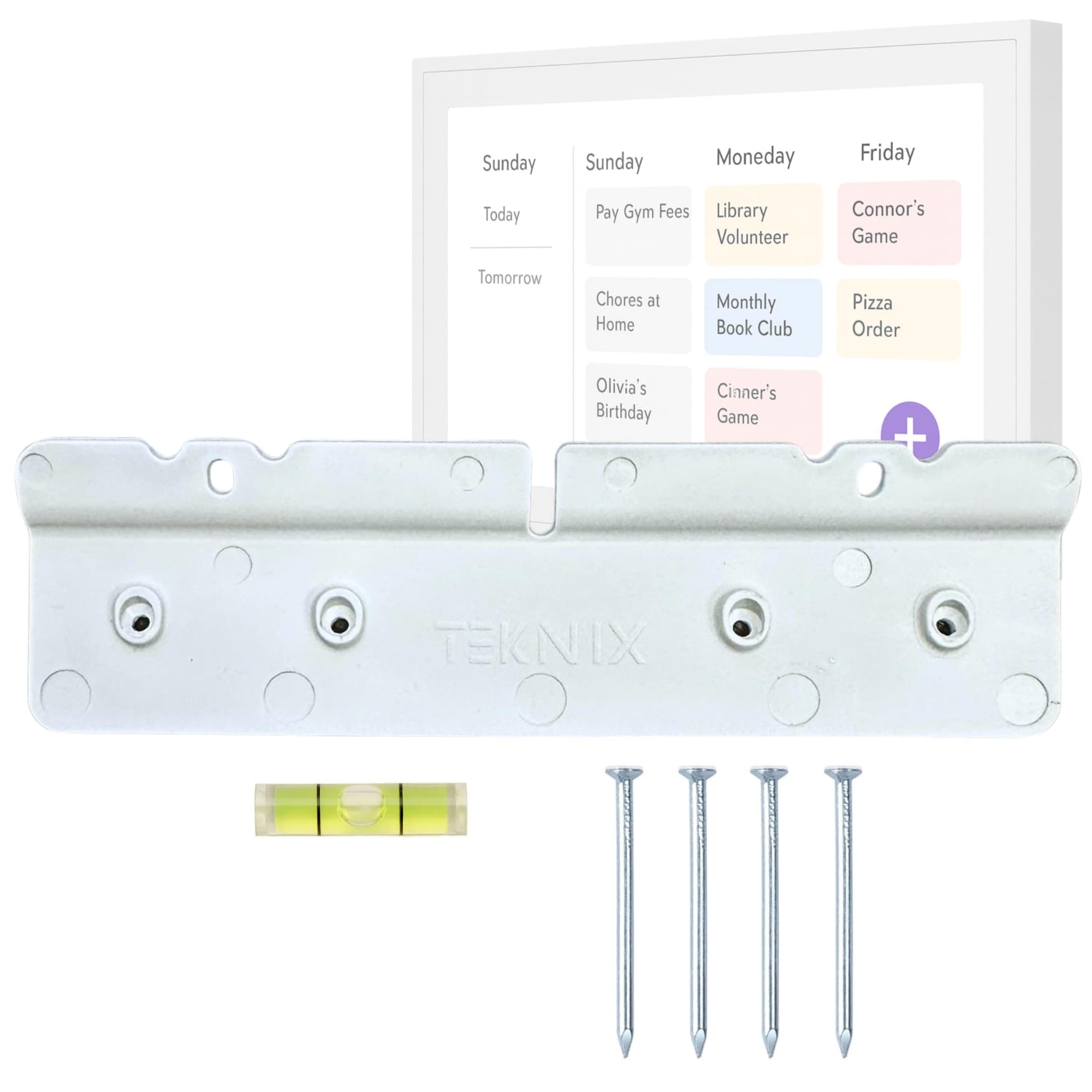 Teknix No-Stud, No-Drill Wall Mount for Skylight Calendar (15 inch) - Easy DIY Installation, No Anchors or Screws Needed, Damage-Free, Secure Hold, Only a Hammer Required, Hardware Included