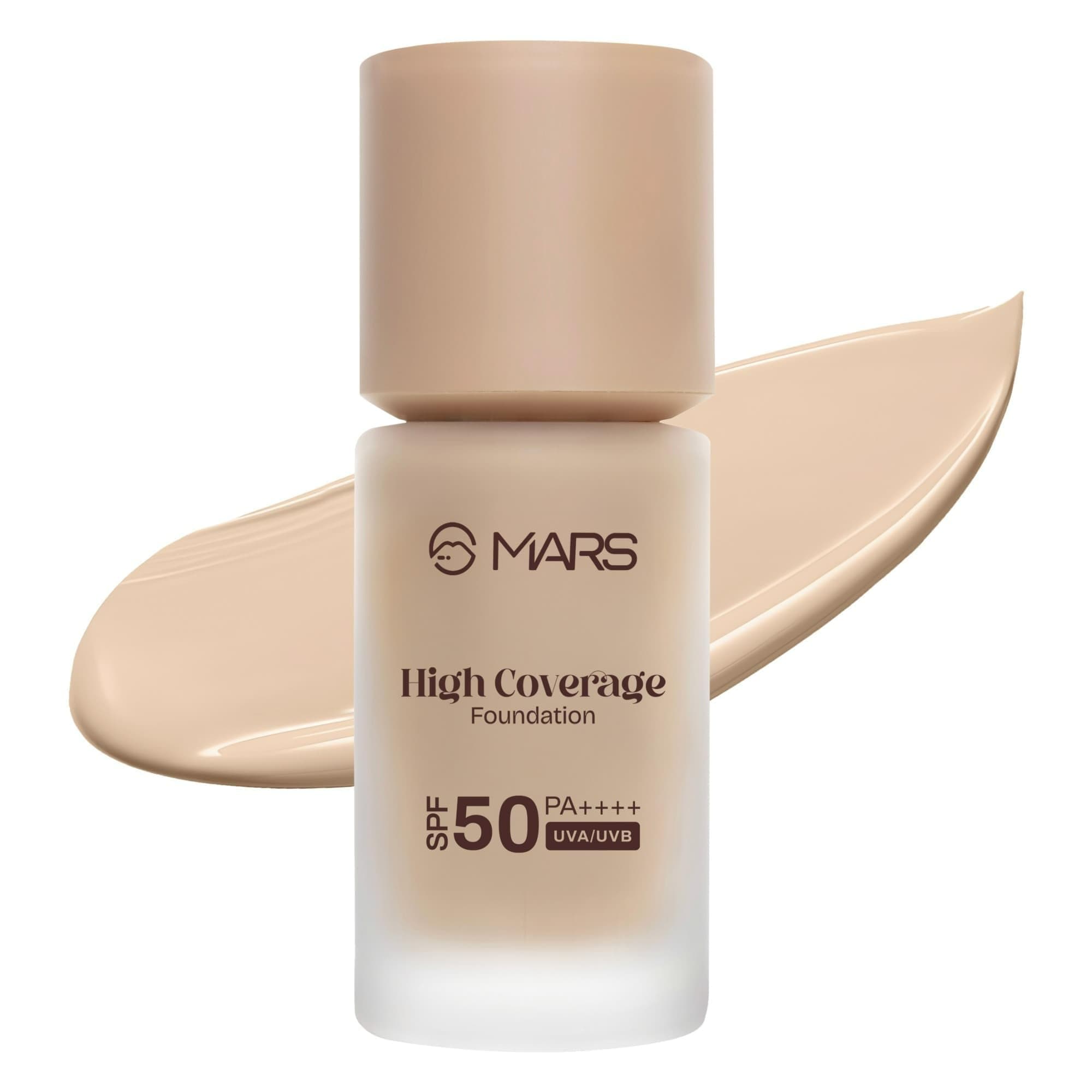 MARS SPF50 PA++++ High Coverage Liquid Foundation | Blemish Free & Blendable Foundation for Makeup (40ml) (SHADE-03)