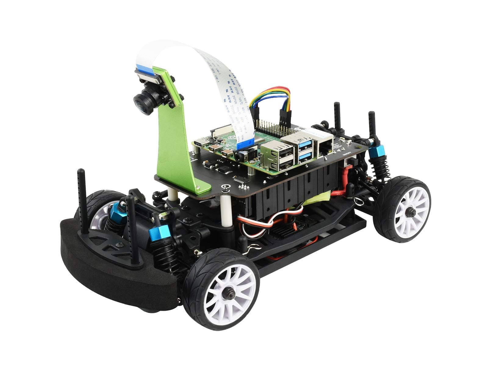 Waveshare PiRacer AI Autonomous Racing Robot Powered by Raspberry Pi 4 Supports DonkeyCar Project Deep Learning Self Driving (Include PI4B-4GB）