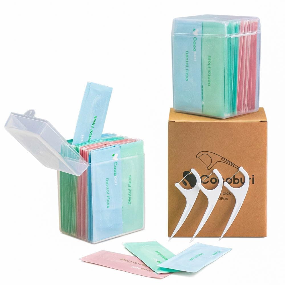 Dental Floss Adult Floss Picks Single Individually Packaged Ultra-Fine Adult Floss no Breakage Portable Individual Packaging 100 Count (Pack of 2)