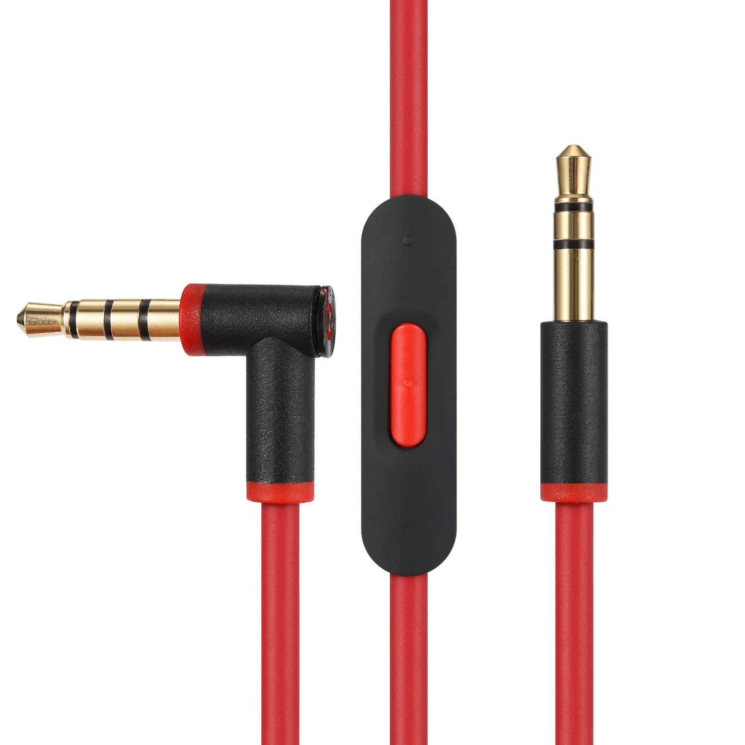 Earla Tech Replacement Audio Cable Cord Wire with in-line Microphone and Control for Beats by Dr Dre Headphones Solo/Studio/Pro/Detox/Wireless/Mixr/Executive/Pill (Black+red)
