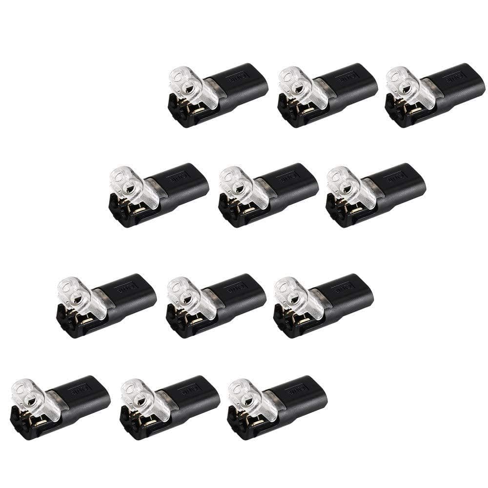 12 Pcs 2 Pin 2 Way Universal Compact No-Wire-Stripping Toolless Spring Wire Connectors, Quick Splice Universal Wire Wiring Connector for AWG 2024